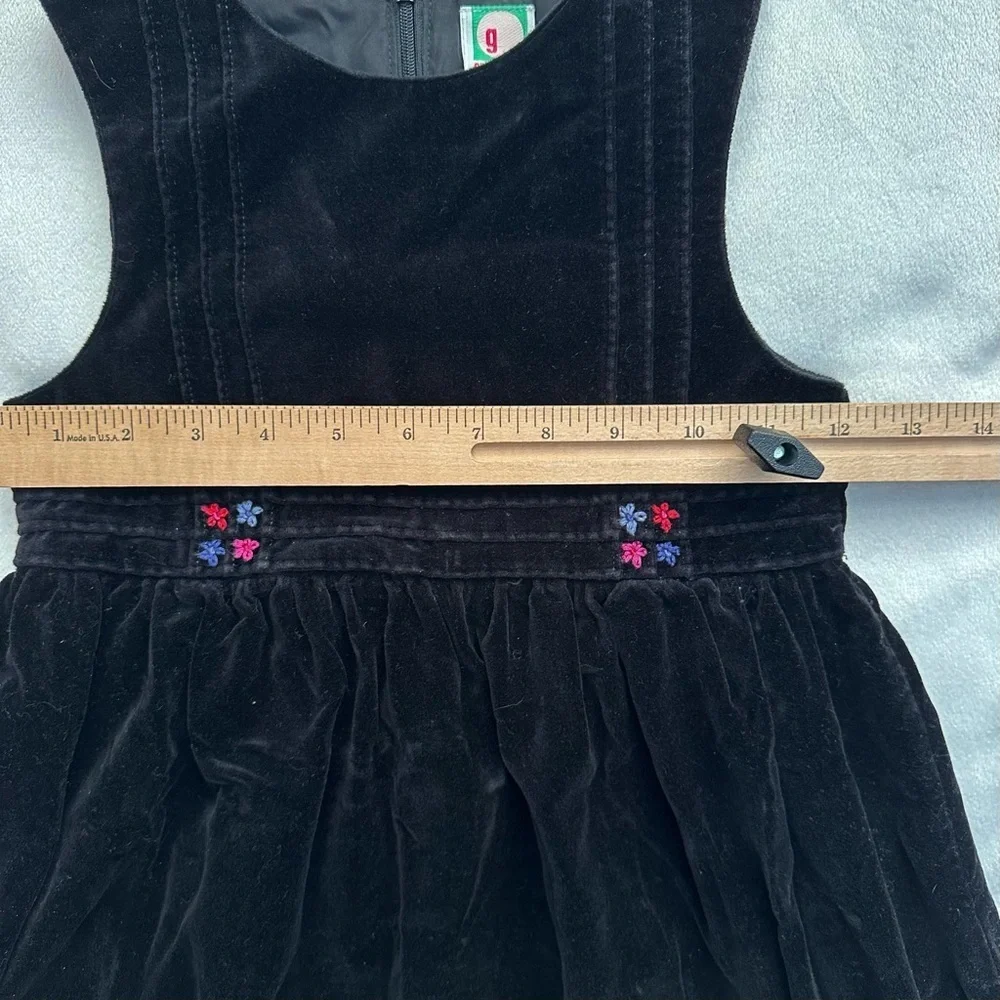 Vintage Gymboree 2001 Holiday Cheer Black Velvet Pintuck Jumper Dress M 4 Girls